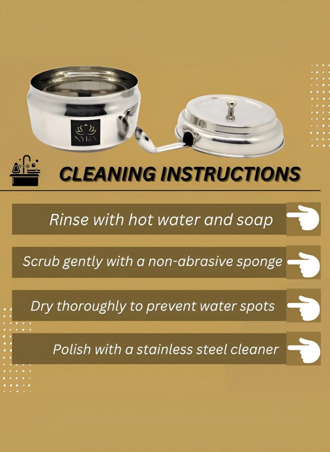 Nyra Kitchenware Silver Stainless Steel Dishwasher Safe 3 Piece Magnetic Fridge Container - Image 5